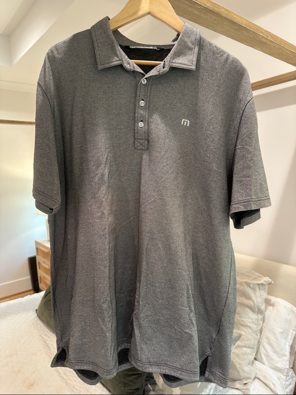 Travis Mathew Men's Heather Gray Polo